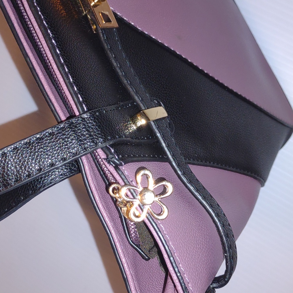 Abstract Colorblock Tote/Shoulder Bag - Picture 9 of 16